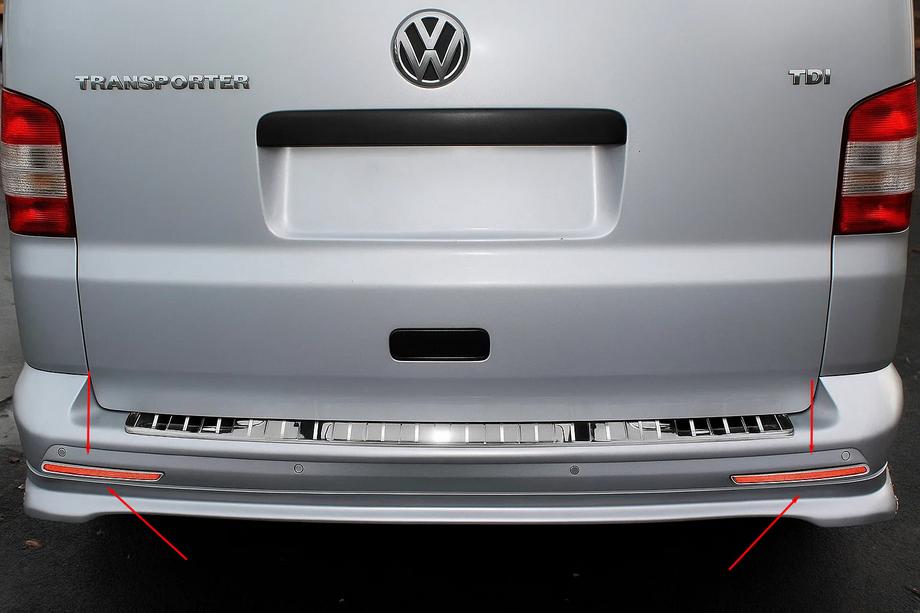 Volkswagen T6 2015-2024 гг. Накладки на задние отражатели (2 шт., нержавейка) 1 Задняя Дверь Image