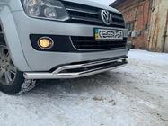 Volkswagen Amarok 2010-2022 гг. Передняя защита двойная Vegas 2010-2016 нержавейка фото 7