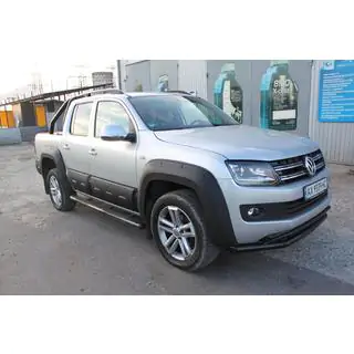 Передняя защита двойная Vegas 76/42 2010-2016 (черный) Volkswagen Amarok 2010-2022 гг. фото 2