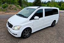 Mercedes Viano 2004-2014 гг. Черные рейлинги CAN Оригинальный дизайн (металлические ножки) Короткая База фото 2