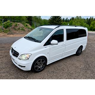 Черные рейлинги CAN Оригинальный дизайн (металлические ножки) Mercedes Viano 2004-2014 гг. фото 2