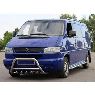 Кенгурятник WT003 60мм Нержавейка Volkswagen T4 Transporter 1990-2003 гг. фото 1