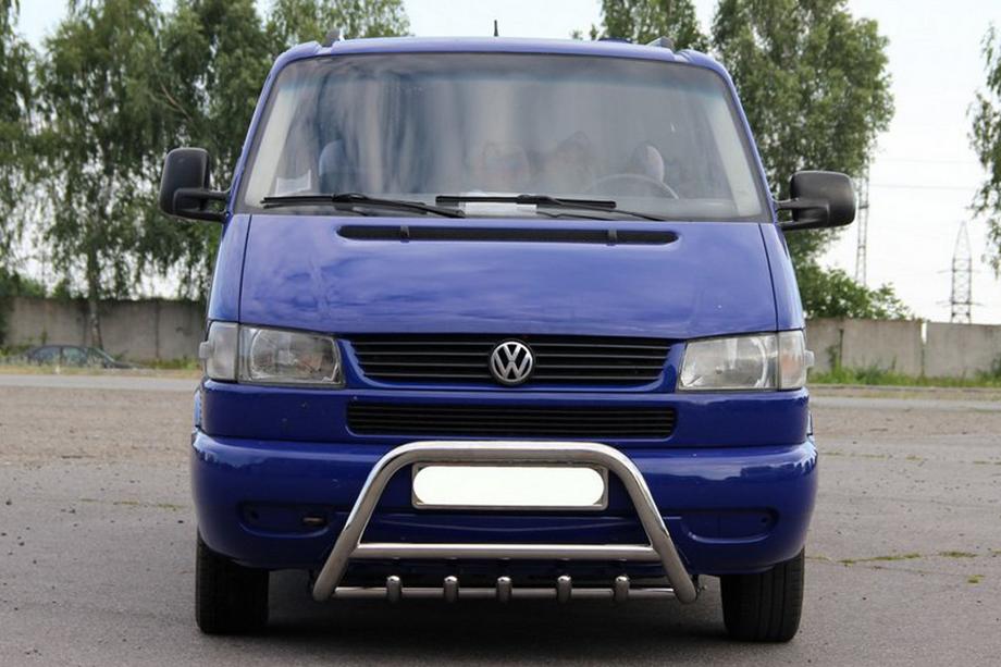 Volkswagen T4 Transporter 1990-2003 гг. Кенгурятник WT003 60мм Нержавейка 60мм, с надписью Фото 2