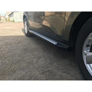 Боковые Пороги OEM-BMW-V2 (2 шт, пластик) Hyundai IX-35 2010-2015 гг. фото 2