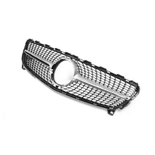 Передняя решетка Diamond Silver (2015-2018) Mercedes A-сlass W176 2012-2018 гг. фото 3