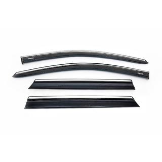 Ветровики с хромированным молдингом (Niken, 4 шт) Nissan Qashqai 2014-2021 гг. фото 4