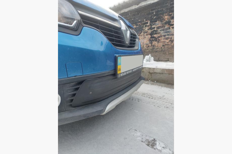 Renault Logan MCV 2013-2022 гг. Зимняя нижняя накладка на решетку радиатора (2013-2015) Матовый Фото 4
