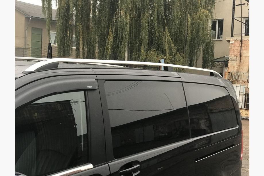 Mercedes Vito W639 2004-2014 гг. Серые рейлинги Skyport (цельнометаллические) Средняя База (LONG) Фото 5