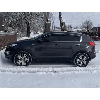 Ветровики с хромированным молдингом (4 шт, Niken) Kia Sportage 2010-2015 гг. фото 1