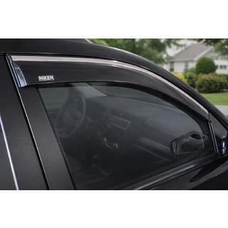 Ветровики с хромированным молдингом (4 шт, Niken) Kia Sportage 2004-2010 гг. фото 3