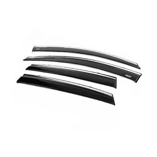 Ветровики с хромированным молдингом (4 шт, Niken) Honda CRV 2012-2016 гг. фото 4