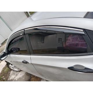 Ветровики с хромированным молдингом SD (4 шт, Niken) Hyundai Accent 2011-2017 гг. фото 3
