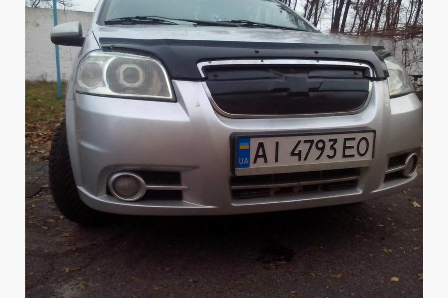 Chevrolet Aveo T250 2005-2011 гг. Зимняя решетка Глянцевая Фото 2