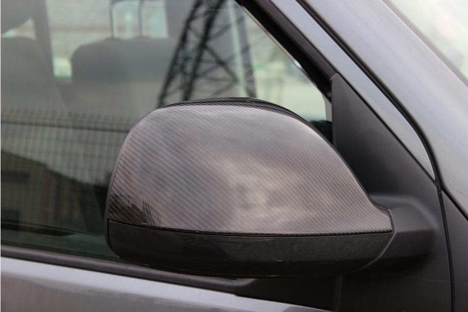 Audi Q7 2005-2015 гг. Накладки на Зеркала (2 шт, Натуральный Карбон) Фото 7