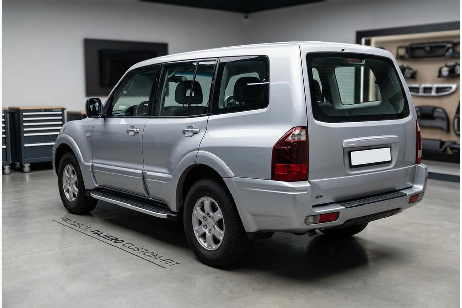 Mitsubishi Pajero Wagon III 1999-2006 гг. Боковые пороги Fullmond (2 шт., алюминий) Image