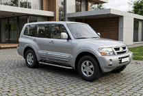 Mitsubishi Pajero Wagon III 1999-2006 гг. Боковые Подножки Maydos V1 (2 шт., Алюминий и Нержавейка) фото 1