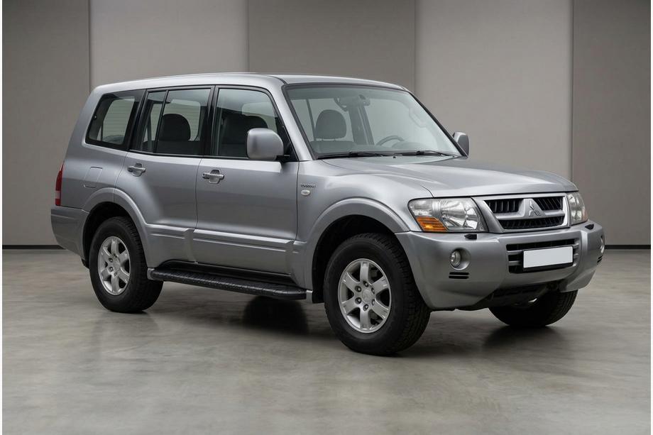 Mitsubishi Pajero Wagon III 1999-2006 гг. Боковые пороги Bosphorus Black (2 шт., алюминий) Image