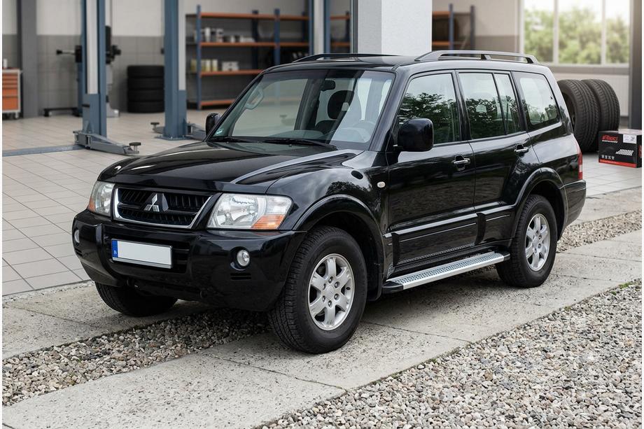 Mitsubishi Pajero Wagon III 1999-2006 гг. Боковые Подножки Maya V2 (2 шт., Алюминий) Image