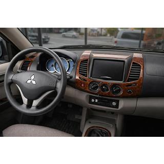 Накладки на панель приборов (13 деталей) Mitsubishi L200 2006-2015 гг. фото 1