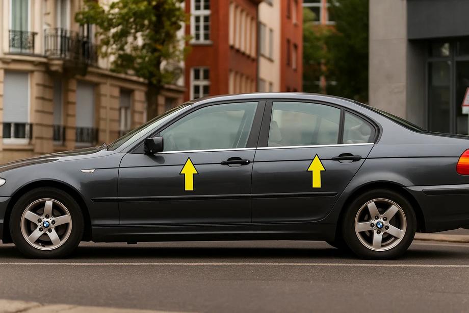 BMW 3 серия E46 1998-2006 гг. Окантовка окон нержавейка OmsaLine - Итальянская Нержавейка Image