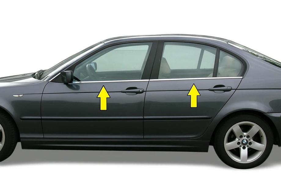 BMW 3 серия E46 1998-2006 гг. Окантовка окон нержавейка Фото 2