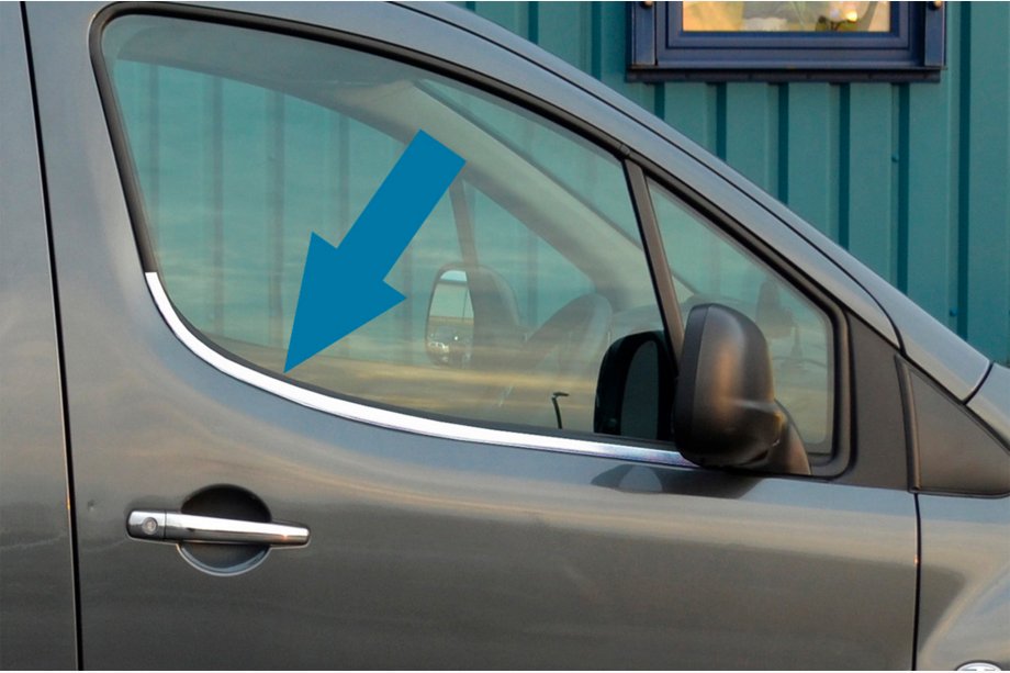 Citroen Berlingo 2008-2018 гг. Окантовка окон из нержавеющей стали Image