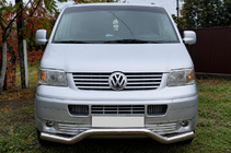 Volkswagen T5 Transporter 2003-2010 гг. Передняя защита Wave ST007 (нержавейка) фото 1