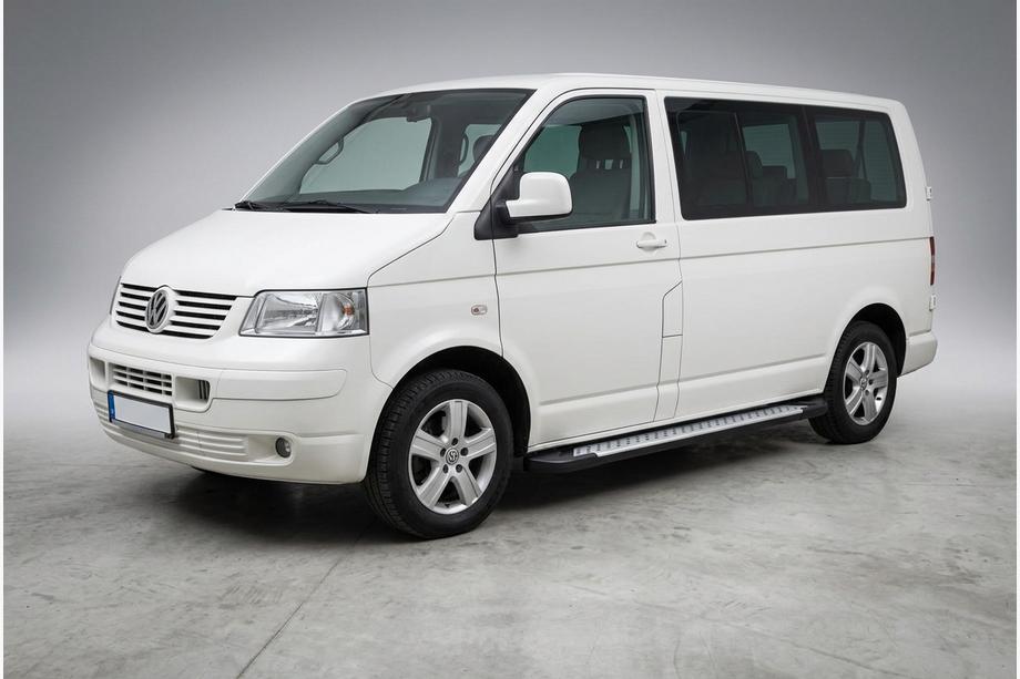 Volkswagen T5 Caravelle 2004-2010 гг. Боковые пороги X5-тип (2 шт., алюминий) Короткая База Фото 1