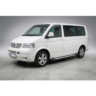 Боковые пороги X5-тип (2 шт., алюминий) Volkswagen T5 Multivan 2003–2010 гг. фото 1