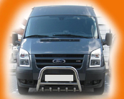 Ford Transit 2000–2014 гг. Защита переднего бампера WT003 (2006-2014, Нержавейка) фото 5