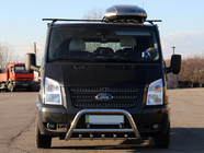 Ford Transit 2000–2014 гг. Защита переднего бампера WT003 (2006-2014, Нержавейка) фото 3