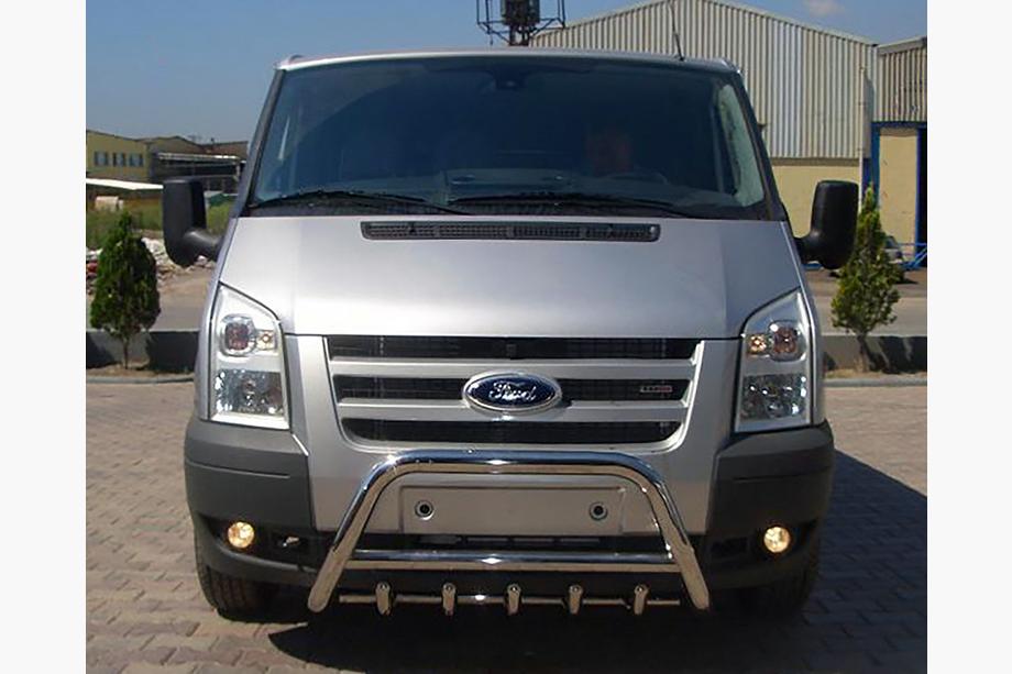 Ford Transit 2000–2014 гг. Защита переднего бампера WT003 (2006-2014, Нержавейка) Image