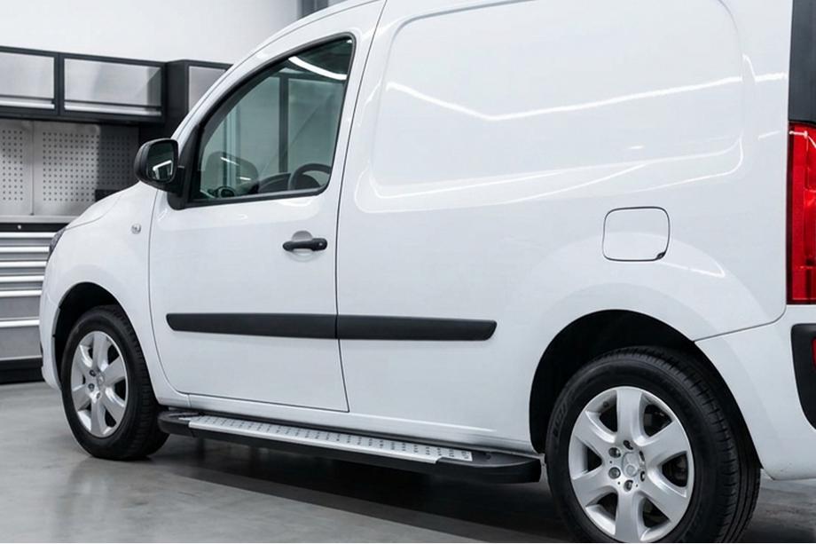 Renault Kangoo 2008–2020 гг. Боковые Подножки Allmond Grey (2 шт., Алюминий) Image
