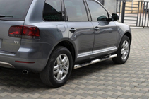 Volkswagen Touareg 2002–2010 гг. Боковые трубы (2 шт., нержавейка) фото 1