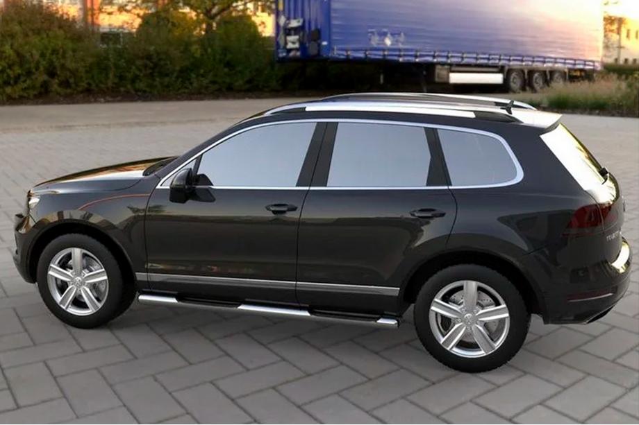 Volkswagen Touareg 2010-2018 гг. Боковые трубы (2 шт, нержавейка) Image