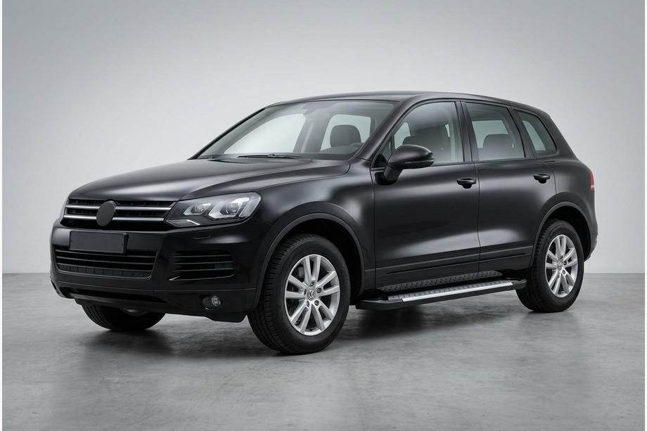 Volkswagen Touareg 2010-2018 гг. Боковые Подножки Allmond Grey (2 шт., Алюминий) Image