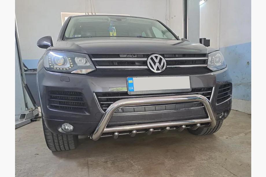 Volkswagen Touareg 2010-2018 гг. Кенгурятник WT003 (нержавейка) Фото 1