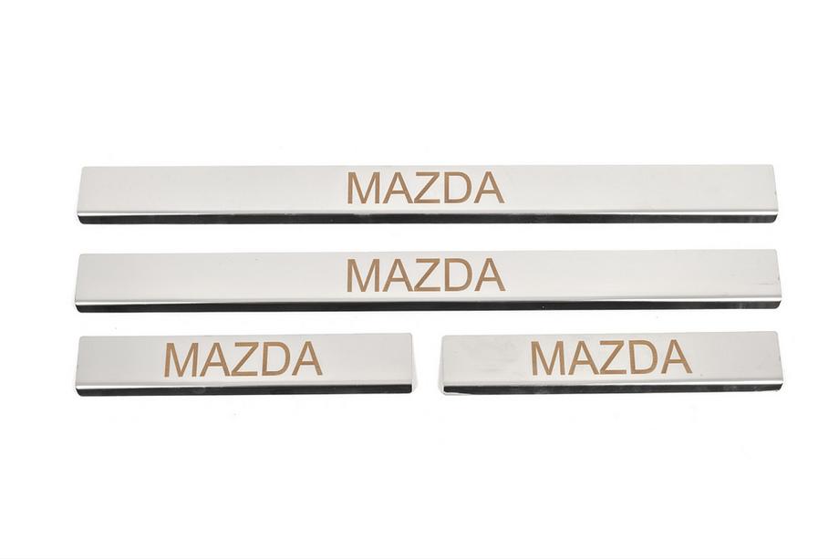 Mazda 6 2008-2012 гг. Накладки на пороги Carmos (4 шт, нержавейка) V-3 Image