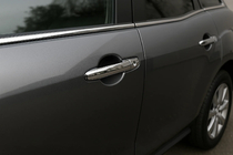 Mazda CX-7 2006-2012 гг. Хромированные накладки на ручки V2 (4 шт, нержавейка) фото 1