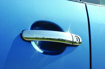 Skoda Fabia 2000-2007 гг. Хромированные плоские накладки на ручки (4 шт.) фото 1