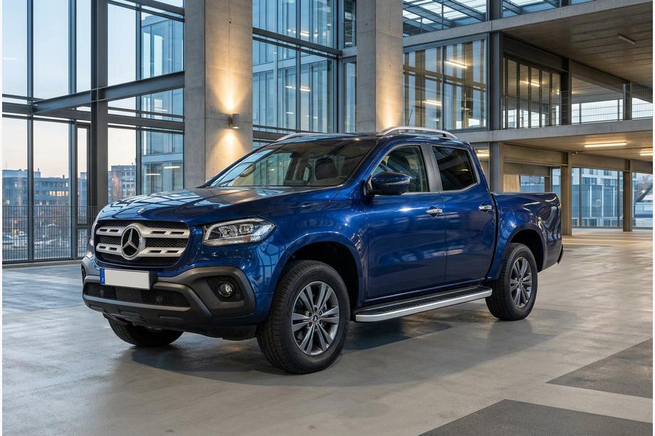 Mercedes X class 2017-2020 гг. Боковые Подножки Tayga Grey V1 (2 шт., Алюминий) Image
