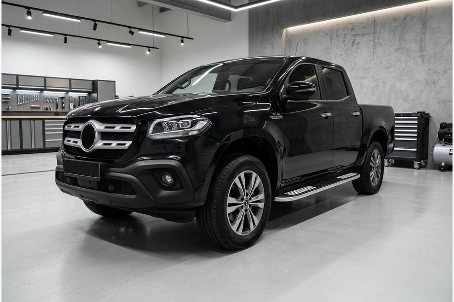 Mercedes X class 2017-2020 гг. Боковые Подножки Tayga Grey V2 (2 шт., Алюминий) Фото 1