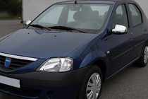 Dacia Logan I 2005-2008 гг. Накладки на зеркала верхняя часть (2 шт, нержавейка) фото 1