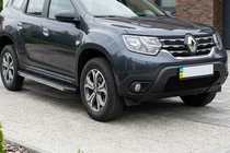 Renault Duster 2018-2024 гг. Боковые пороги DURU (2 шт, алюминий) фото 1