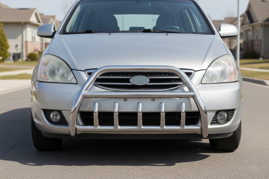 Kia Carens 1999-2012 гг. Кенгурятник WT003 (нержавейка) Image