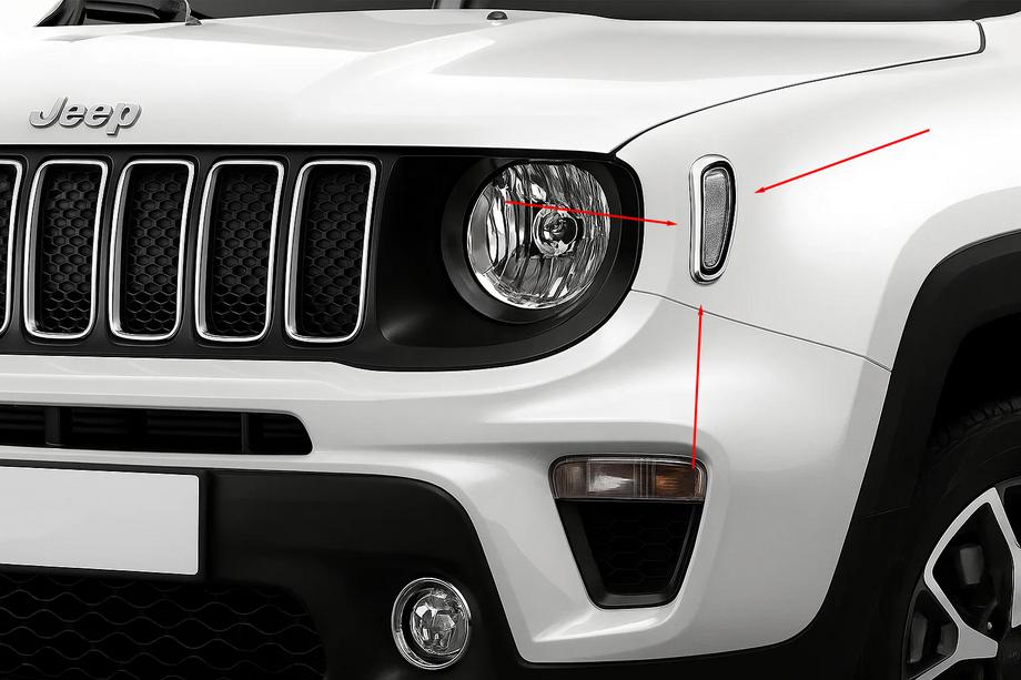 Jeep Renegade 2014- гг. Хром накладки на повторители поворота (2 шт нерж) Image