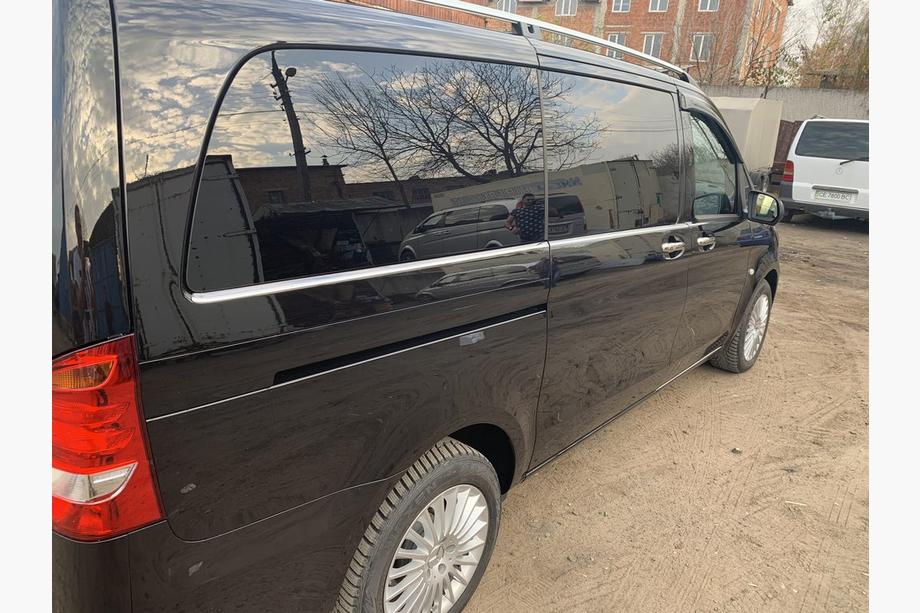Mercedes Vito/V-class W447 2014- гг. Нижние молдинги стекол из нержавеющей стали по всей длине (8 шт.) Carmos, L3, 1 Боковая Дверь Фото 3