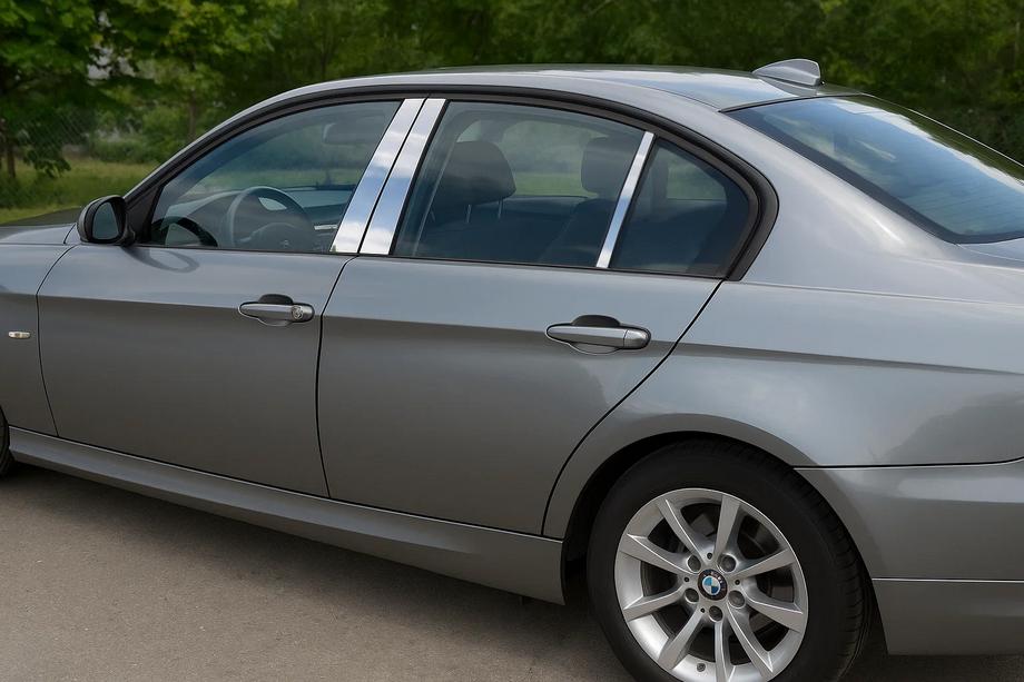 BMW 3 серия E90/E91 2005-2011 гг. Накладки на дверные стойки из нержавеющей стали Image
