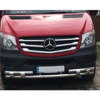 Передняя нижняя дуга Shark (нержавейка) Mercedes Sprinter W906 2006–2018 гг. фото 3