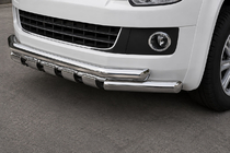 Volkswagen T5 Caravelle 2004-2010 гг. Передняя защита ST015 (нерж. сталь) фото 1